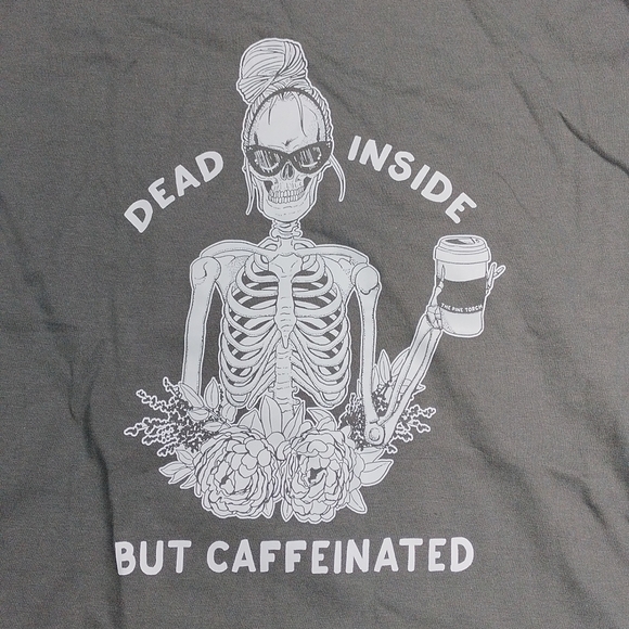 Dead Inside but caffeinated women's XL t shirt - Picture 1 of 6